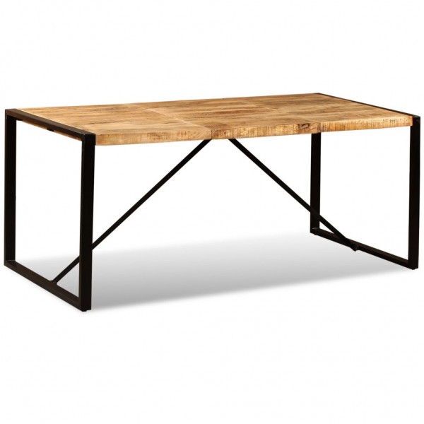 Mesa de comedor de madera maciza de mango rugosa 180 cm D