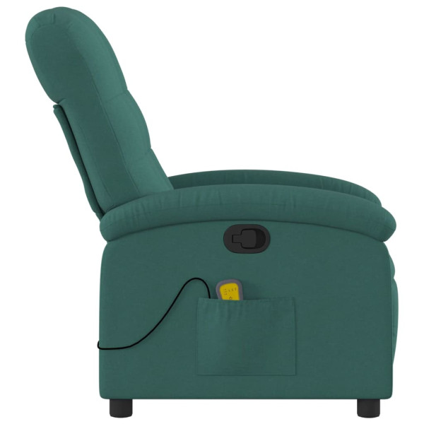 Sillón de masaje reclinable de tela verde oscuro M 5