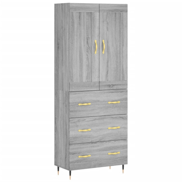 Aparador alto madera contrachapada gris sonoma 69.5x34x180 cm M 2