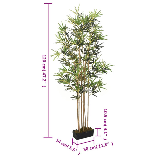 Árvore de bambu artificial com 552 folhas verdes 120 cm M 5