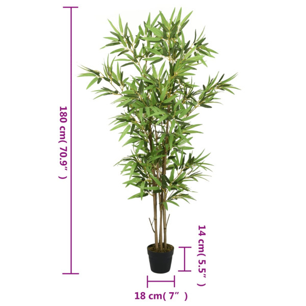 Árvore de bambu artificial 1288 folhas 180 cm verde M 4