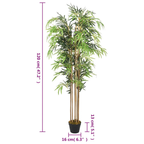 Árvore de bambu artificial 730 folhas 120 cm verde M 4