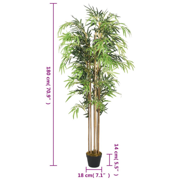Árbol de bambú artificial con 1650 hojas verde 180 cm M 4