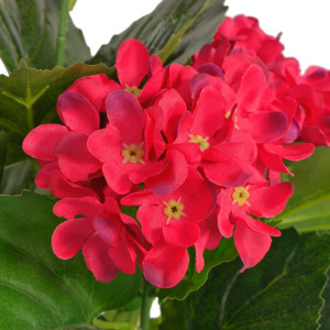 Planta artificial hortensia con macetero 60 cm roja H