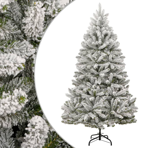 Árbol de Navidad artificial con bisagras y nieve flocada 300 cm D