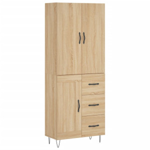 Aparador alto madera contrachapada color roble 69.5x34x180 cm H