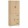 Aparador alto madera contrachapada color roble 69.5x34x180 cm 2