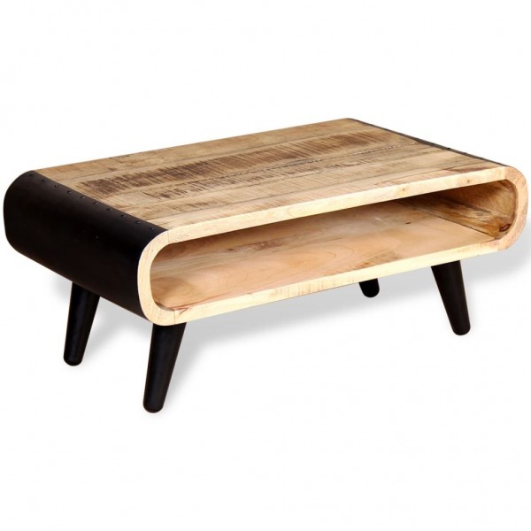 Mesa de centro de madera de mango rugosa 90x55x39 cm M 4