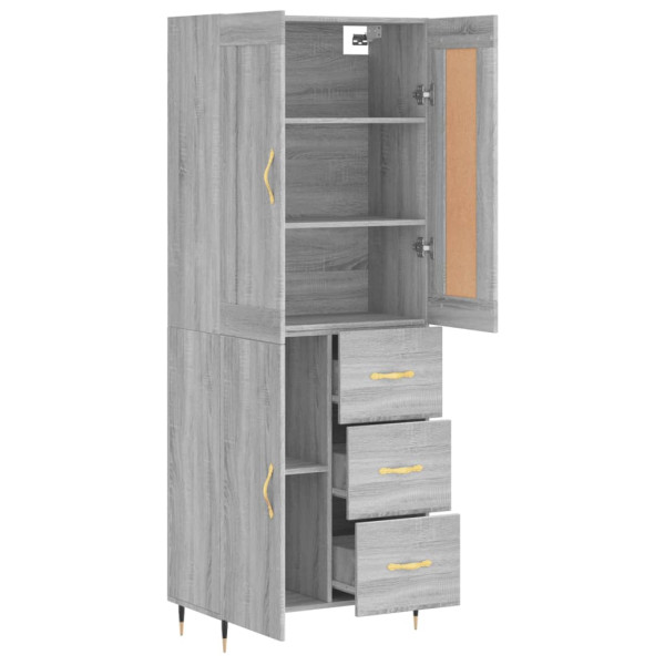 Aparador alto madera contrachapada gris sonoma 69.5x34x180 cm M 4
