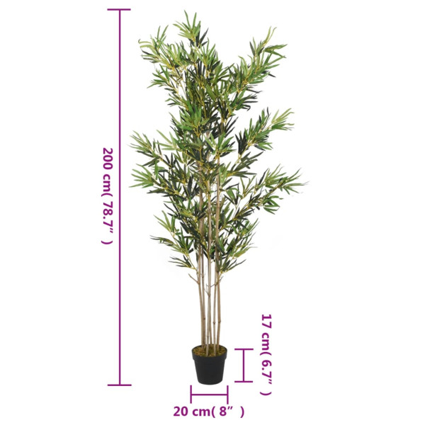 Árbol de bambú artificial con 1380 hojas verde 200 cm M 4