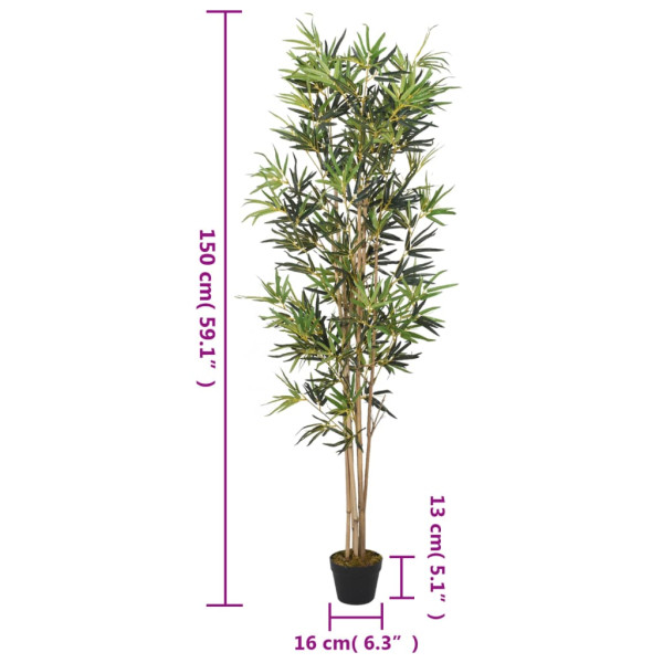 Árbol de bambú artificial con 828 hojas verde 150 cm M 4