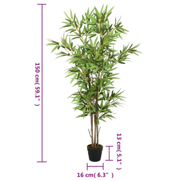 Árbol de bambú artificial con 828 hojas verde 150 cm M 4