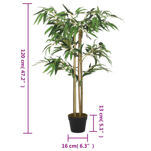 Árbol de bambú artificial con 760 hojas verde 120 cm M 4