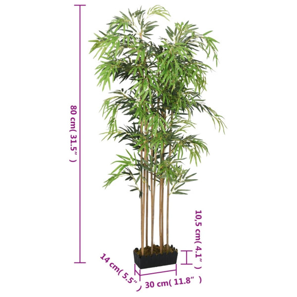 Árvore de bambu artificial 500 folhas 80 cm verde M 5