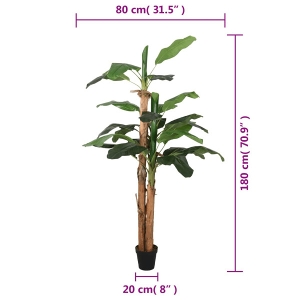 Árbol de plátano artificial 19 hojas verde 180 cm M 5