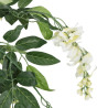 Árbol de wisteria artificial 1260 hojas verde y blanco 180 cm 3
