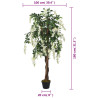 Árbol de wisteria artificial 1260 hojas verde y blanco 180 cm 5