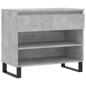 Mueble zapatero madera contrachapada gris hormigón 70x36x60 cm H