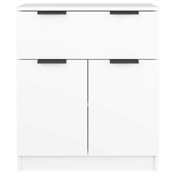 Aparador de madera contrachapada blanco 60x30x70 cm M 5
