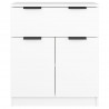 Aparador de madera contrachapada blanco 60x30x70 cm 5