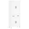 Aparador alto madera contrachapada blanco 69.5x34x180 cm 2