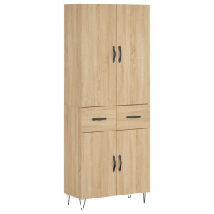 Aparador alto madera contrachapada color roble 69.5x34x180 cm H