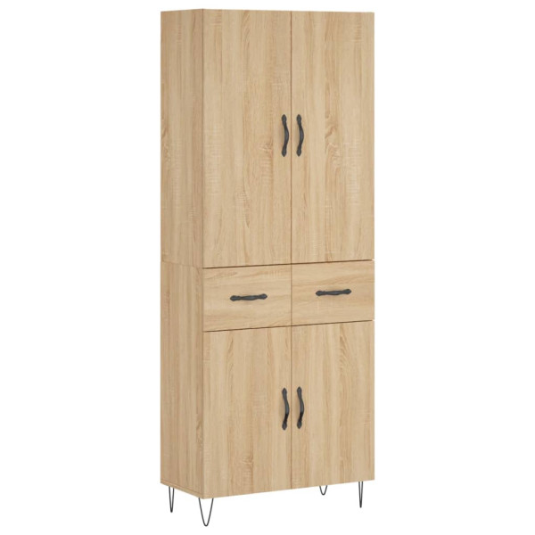 Aparador alto madera contrachapada color roble 69.5x34x180 cm M 2