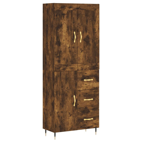 Aparador alto madera contrachapada roble ahumado 69.5x34x180 cm M 2