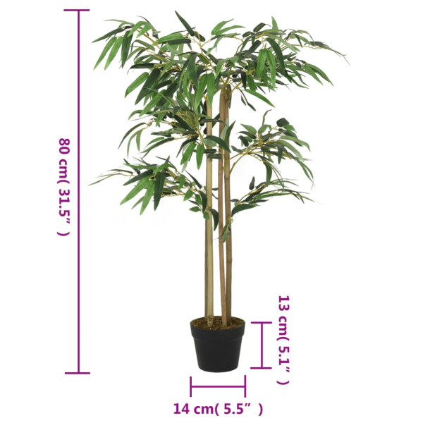 Árvore de bambu artificial 380 folhas 80 cm verde M 4