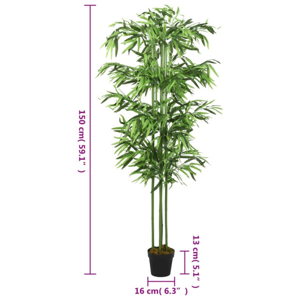 Árbol de bambú artificial con 576 hojas verde 150 cm M 4