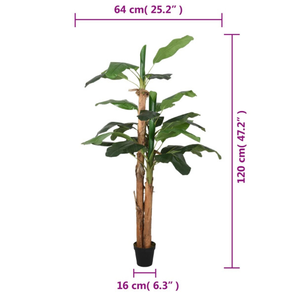 Árbol de plátano artificial 18 hojas verde 150 cm M 5
