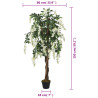 Árbol de wisteria artificial 840 hojas verde y blanco 150 cm 5