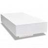 Mesa de centro rectangular de fibra de vidrio blanco brillante 2