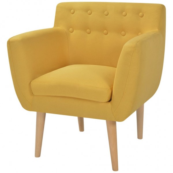 Sillón de tela amarillo D