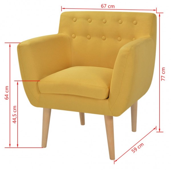 Sillón de tela amarillo M 5