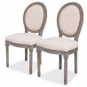 Cadeiras de jantar 2 pcs tecido cor creme 1