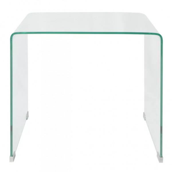 Mesa de centro vidrio templado 49.5x50x45 cm claro M 2