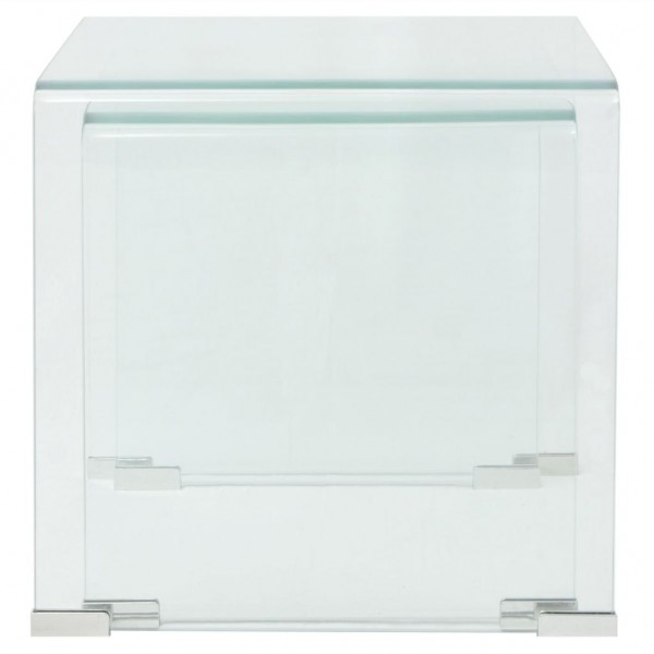 Conjunto mesas de encastrar 2 pcs vidro temperado transparente M 5