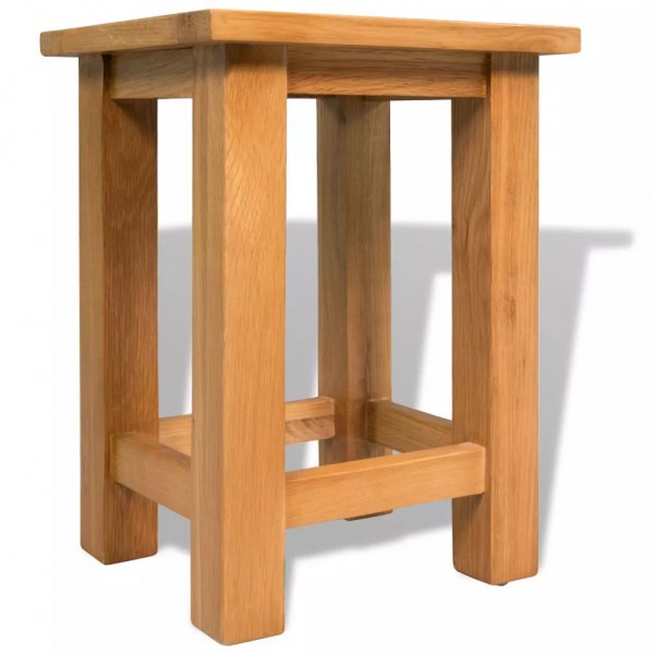 Mesa auxiliar de madera maciza de roble 27x24x37 cm M 3
