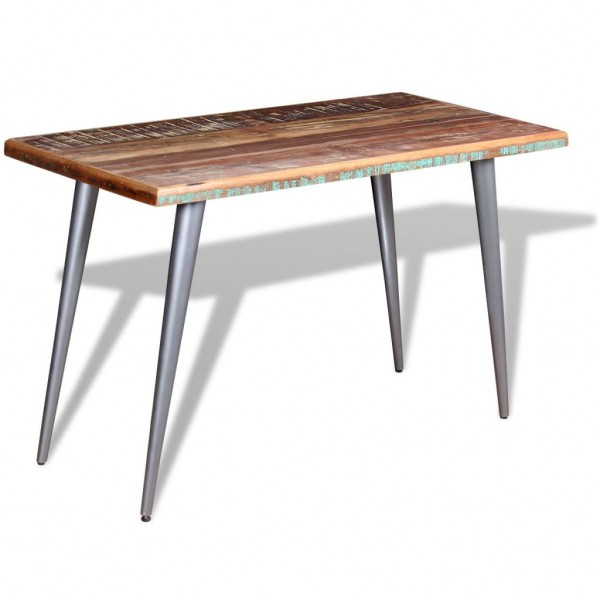 Mesa de jantar madeira reciclada maciça 120x60x76 cm M 4