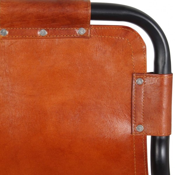 Taburetes de barra de cocina 2 unidades cuero auténtico M 4