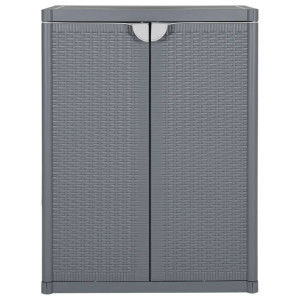 Móvel de arrumação para jardim 65x45x88 cm vime PP cinzento H