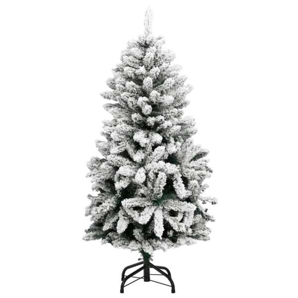 Árbol de Navidad artificial con bisagras y nieve flocada 150 cm M 2