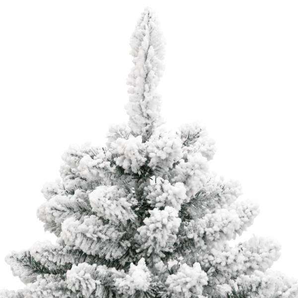 Árbol de Navidad artificial con bisagras y nieve flocada 150 cm M 4