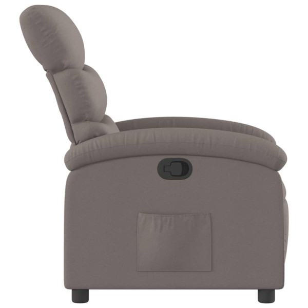 Sillón reclinable de tela gris taupe M 4