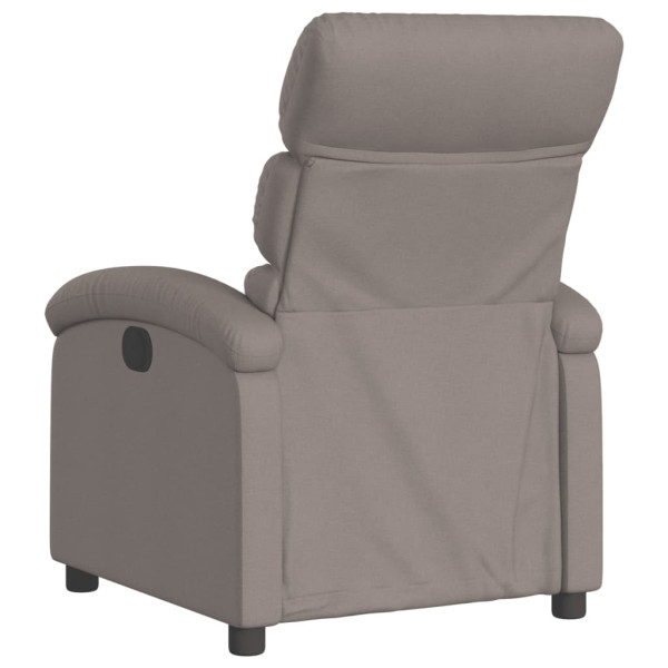 Sillón reclinable de tela gris taupe M 5