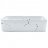 Lavabo sobre encimera rectangular cerámica blanco 46x35.5x13 cm 3