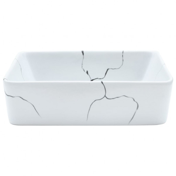 Lavabo sobre encimera rectangular cerámica blanco 46x35.5x13 cm M 4