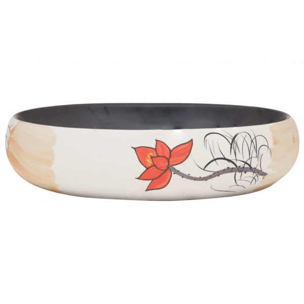 Lavabo sobre encimera ovalado cerámica multicolor 59x40x15 cm M 3