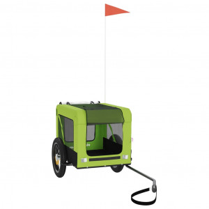 Remolque bicicleta para perros hierro tela Oxford verde negro H